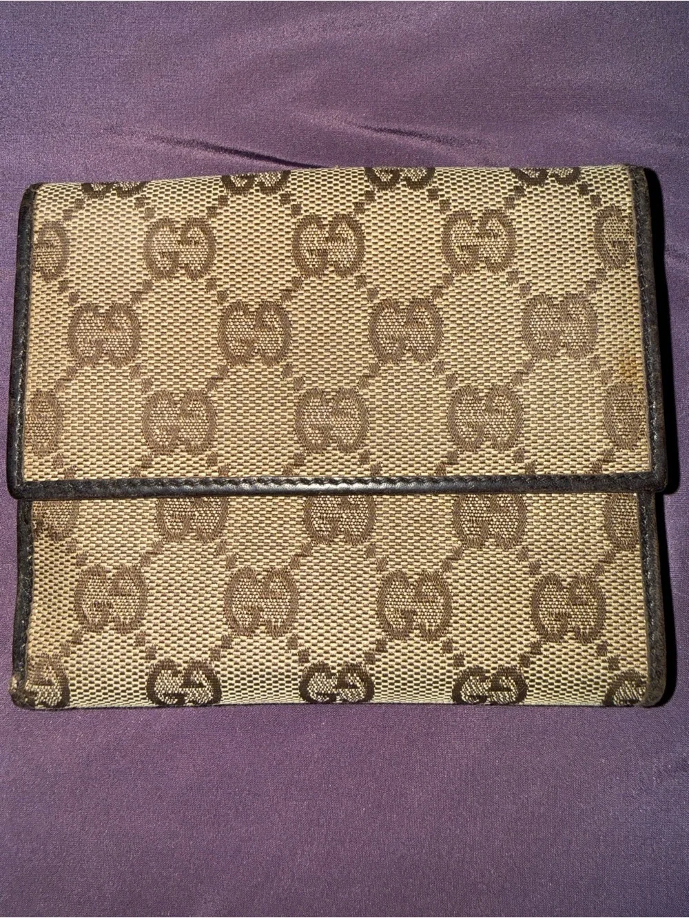 Gucci Beige and Brown GG Canvas Bifold Wallet